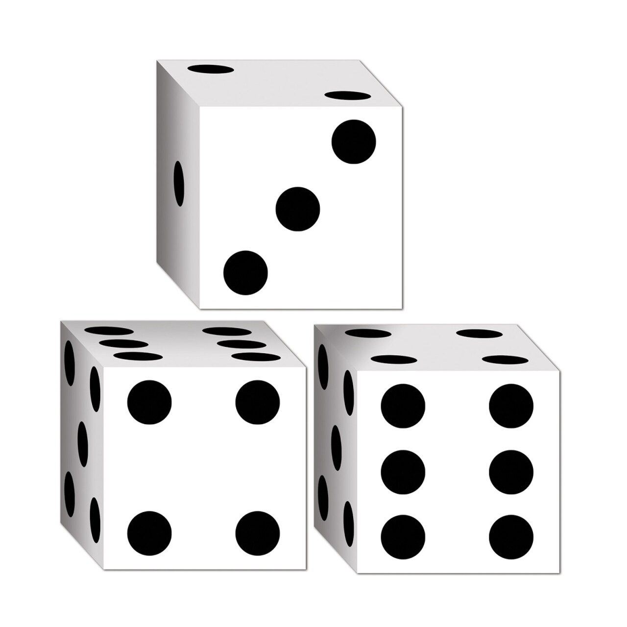 Party Central Club Pack of 36 White and Black Casino Dice Party Favor Boxes 3.25"